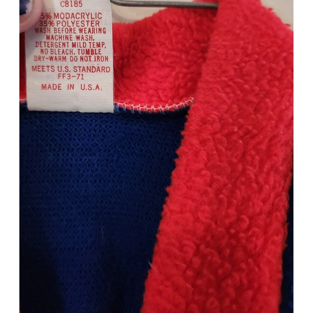 Vintage Dr.‎ Denton Red Blue Size 2 Flame Resistant Robe Red And Blue With Tie